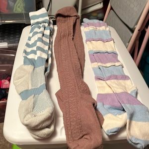 3 pair knee/over the knee socks